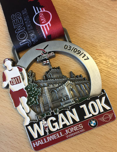 2017 Wigan 10K medal